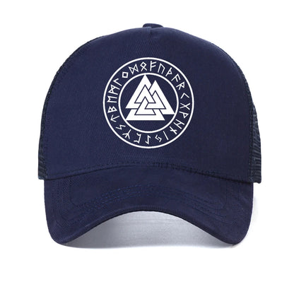Odin Vikings Symbols Print Men Hat Summer Cool Mesh Breathable Baseball Cap