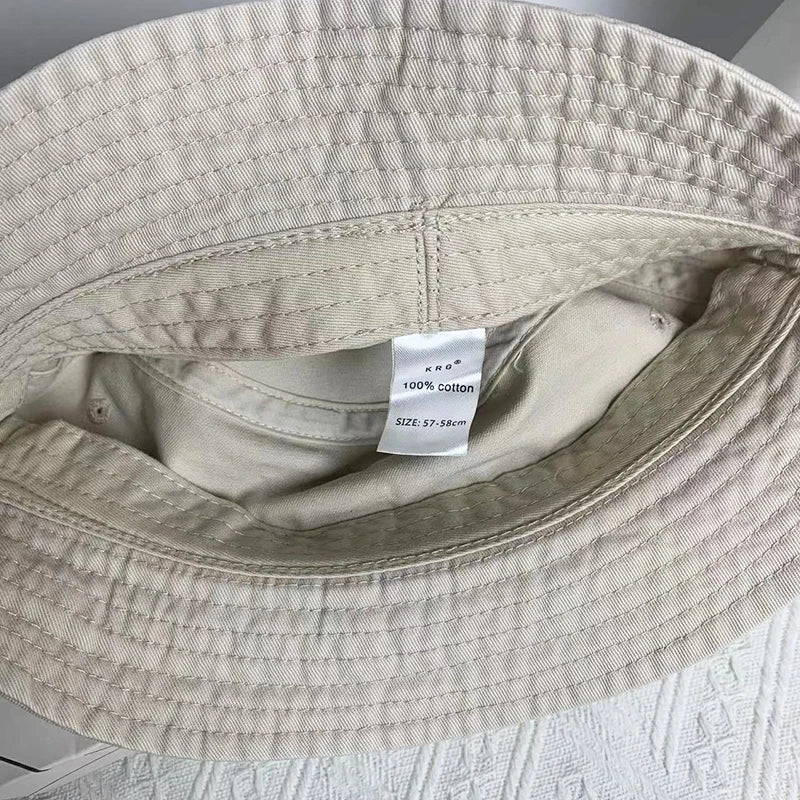Japanese Style Cotton Simple Bucket Hat For Men Women
