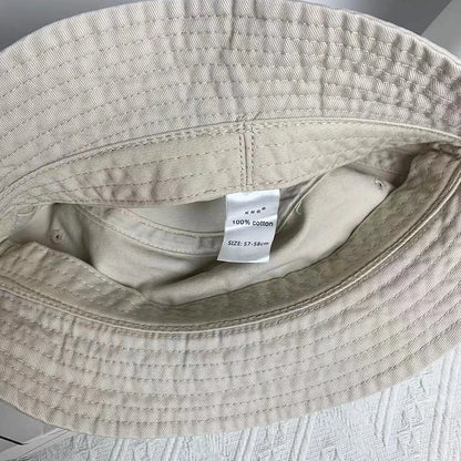 Japanese Style Cotton Simple Bucket Hat For Men Women