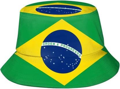 Brazil Flag Fisherman Cap Hip Hop Printing Bucket Hat