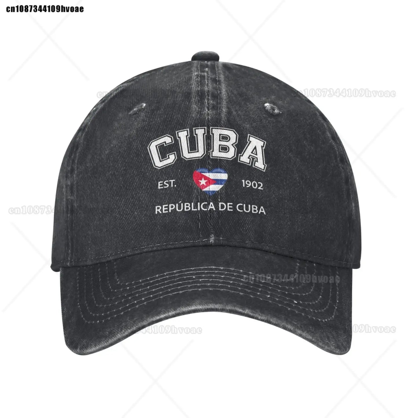 Cuba Baseball Cap EST.1902 La República De Cuba Denim Caps