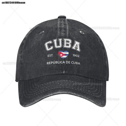 Cuba Baseball Cap EST.1902 La República De Cuba Denim Caps