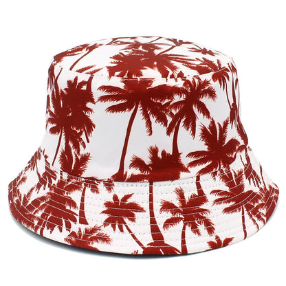 Retro Style Fashionable Printed Maple Leaf Fisherman Hat Bucket Hat
