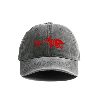 Fishbone Baseball Cap Fishing Skeleton Fish Bone Caps