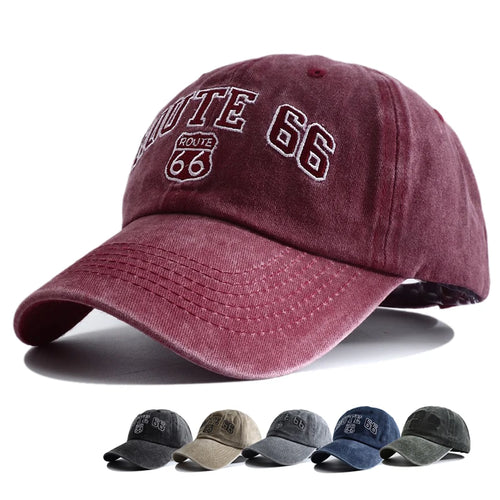 Route 66 Embroidered Baseball Cap