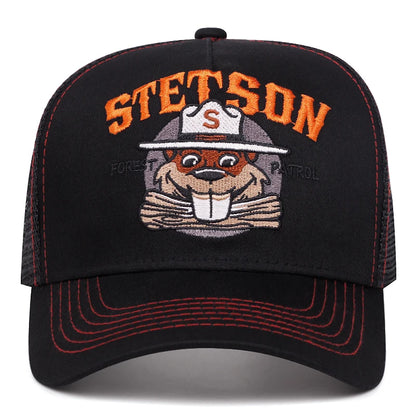 Creative New Breathable Mesh Hat STETSON Fox Embroidery Baseball Hat