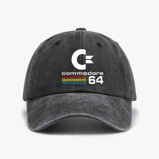 Solid Color Denim Retro Commodore 64 Baseball Cap C64 Amiga Computer Geek Nerd Hats
