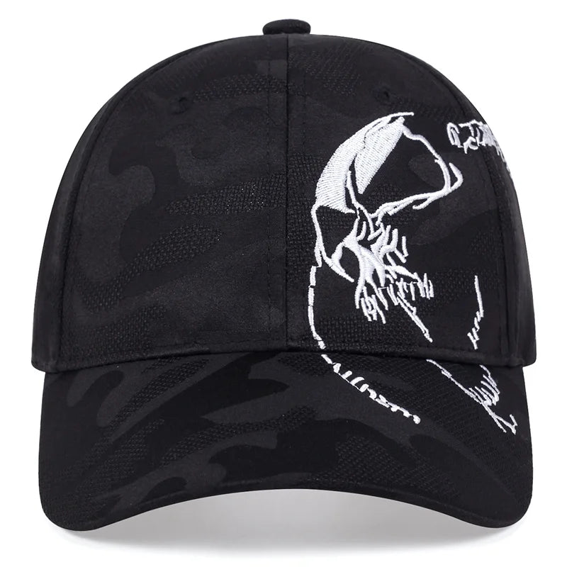 Unisex Side Skull Pattern Embroidery Baseball Caps