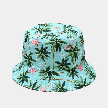 Cotton Flowers Graffiti Print Bucket Hat Fisherman Hat Travel Sun Cap Hats For Men And Women