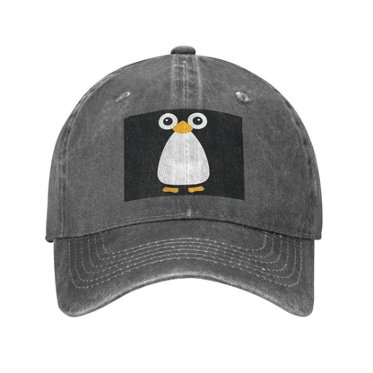 Cute Vector Penguin Denim Cap