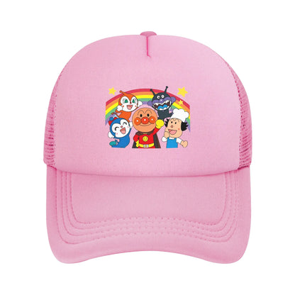 Adult A-Anpanmans Anime Trucker Hats Mesh Baseball Caps