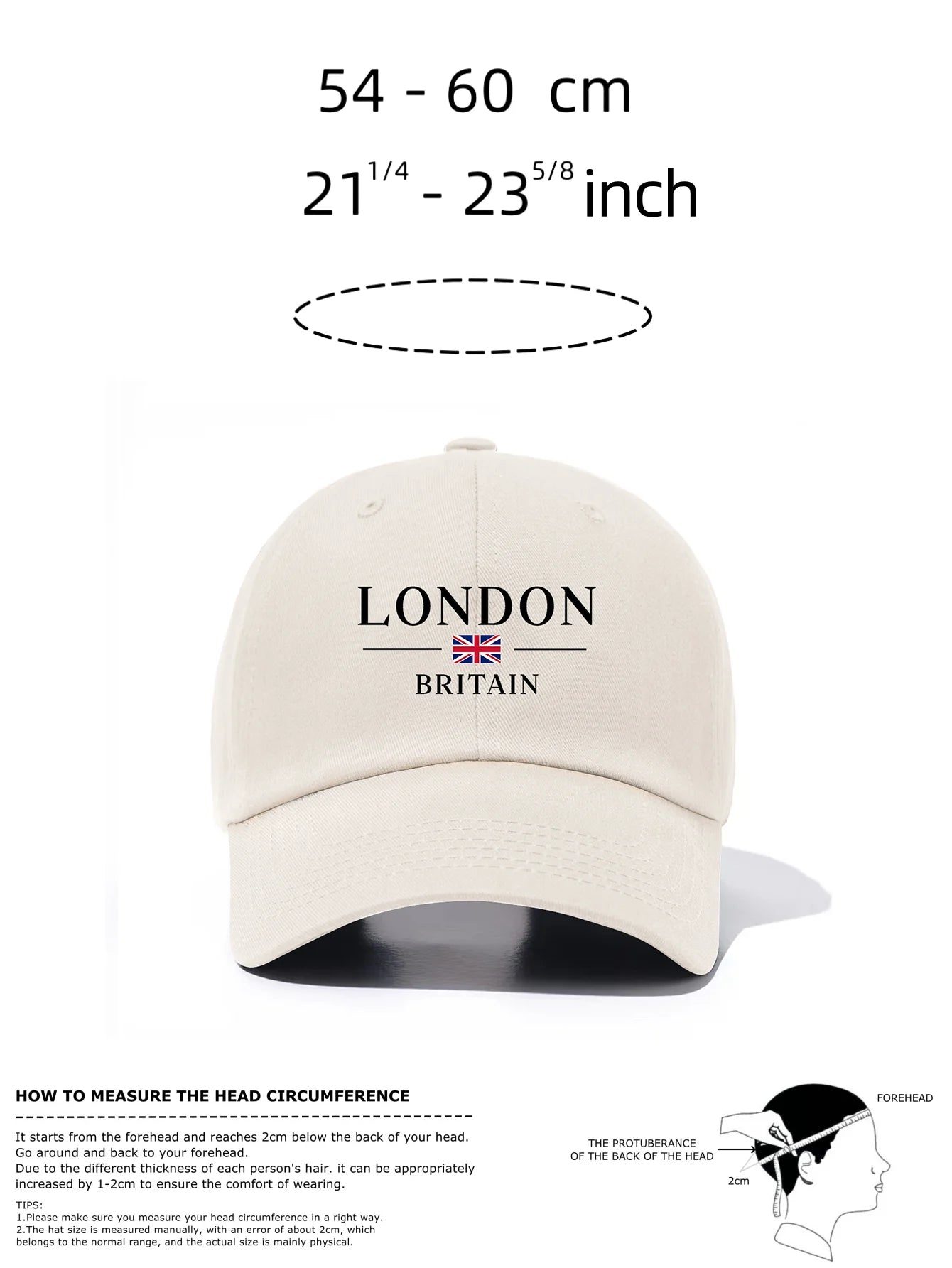 London Print Baseball Cap For Adults