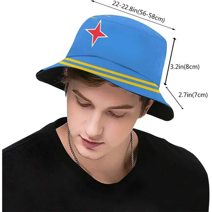 Aruba Flag Fisherman Cap Hip Hop Gorras Summer Unisex Printing Bucket Hat