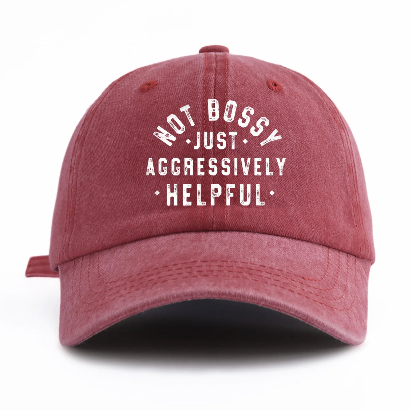 NOT BOSSY Print Washed Baseball Cap