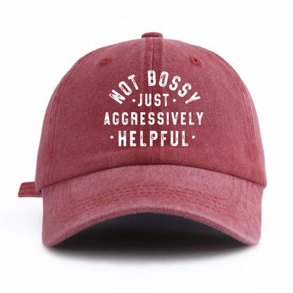NOT BOSSY Print Washed Baseball Cap