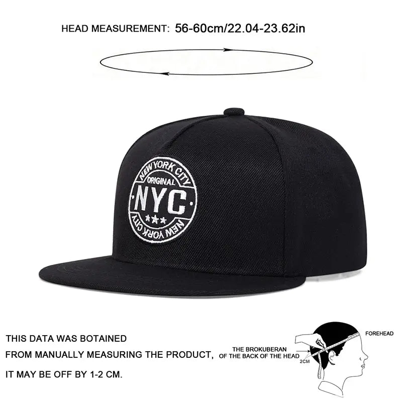 Unisex NEW YORK CITY Letter Embroidery Hip-hop Hats Snapback Caps
