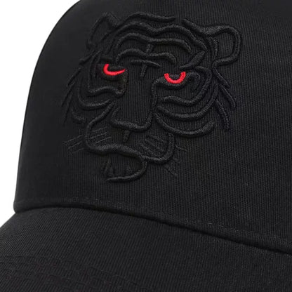 New Cotton Black Tiger Embroidery Baseball Cap