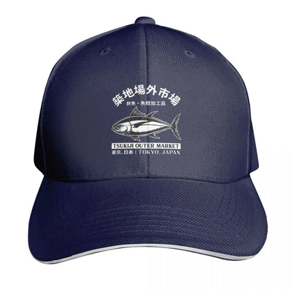 Japanense Tsukiji Fish Market Tokyo Japan Cap Fashion Casual Baseball Caps