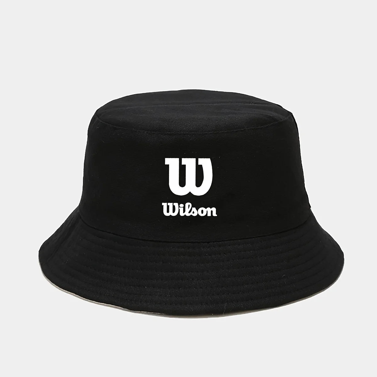 Wilson Logo Printed Bucket Hat Foldable Fisherman Cap For Men Women