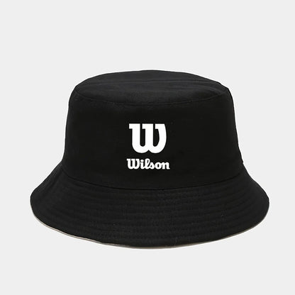 Wilson Logo Printed Bucket Hat Foldable Fisherman Cap For Men Women