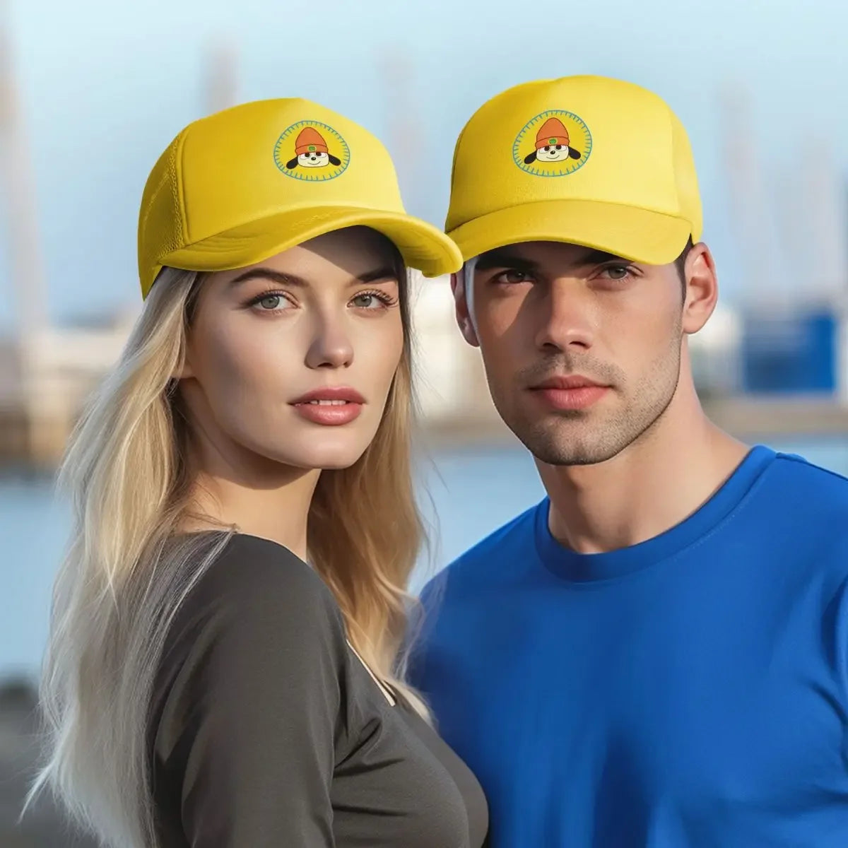 PaRappa The Rapper Patch Mesh Baseball Caps