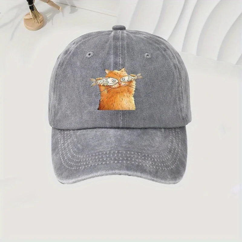 Cute Cat Printed Baseball Cap