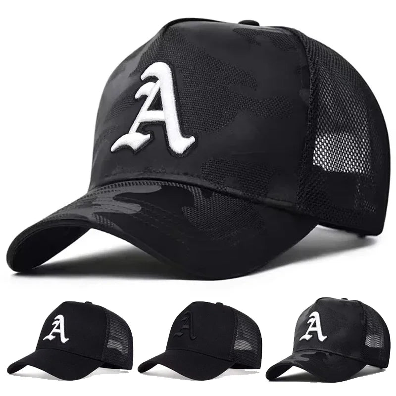 Unisex Gothic Letter A Embroidery Baseball Caps