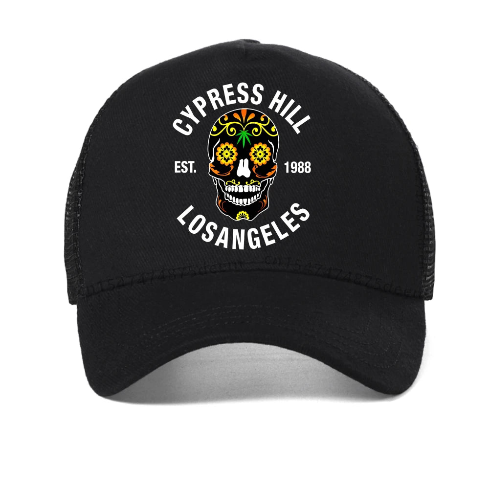 Cypress Hill - LA 1988 Sugar Skull Print Baseball Cap