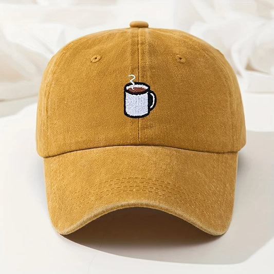Baseball Cap Retro Washed Casual Hat Cup Embroidered Curved Hip Hop Hat Fishing Hat