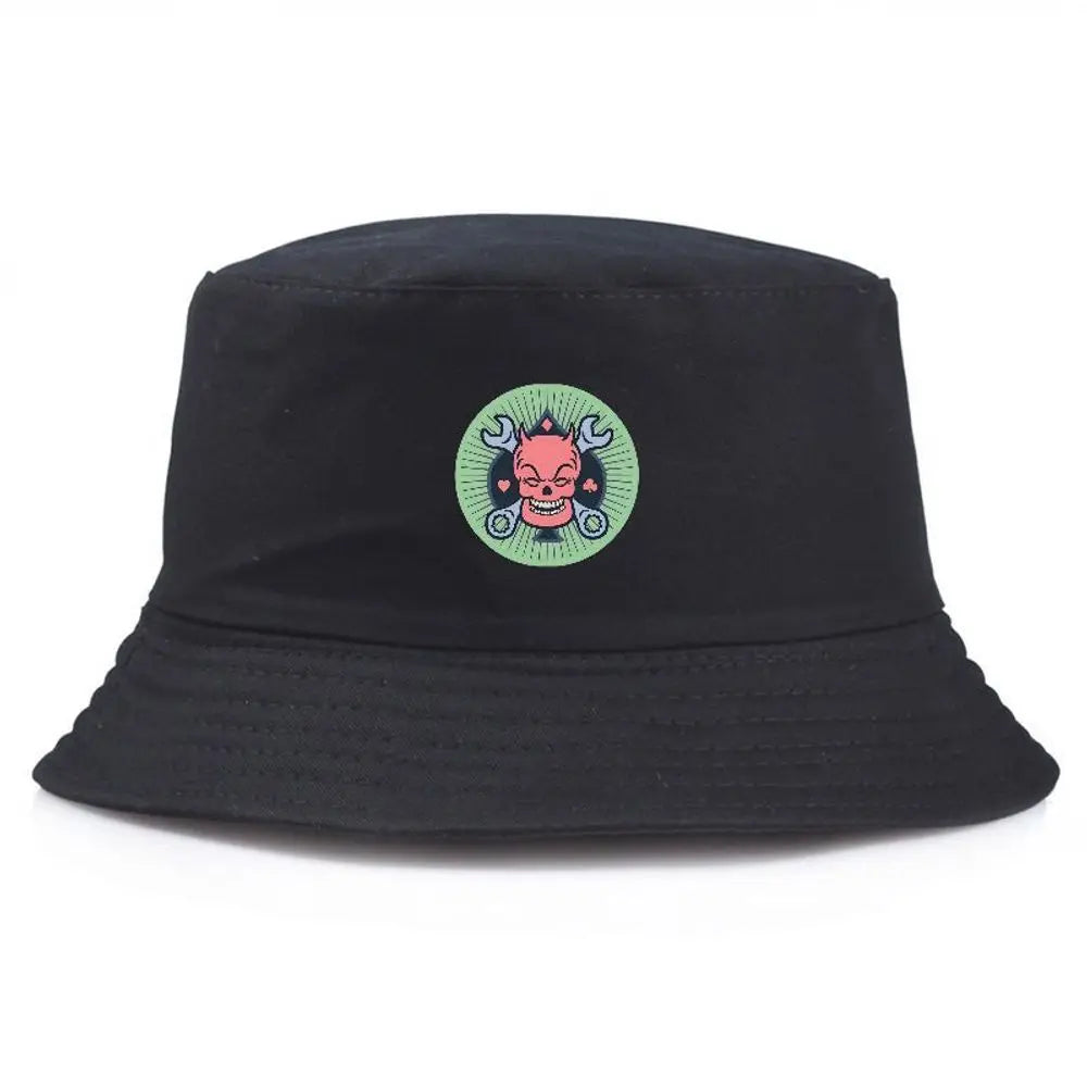 Summer Fisherman Bucket Hat, Cool Cartoon Printed Fishing Cap For Men Women