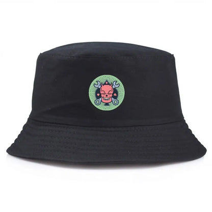 Summer Fisherman Bucket Hat, Cool Cartoon Printed Fishing Cap For Men Women