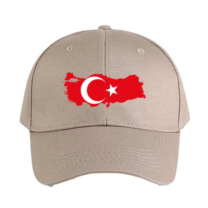 Turkey Flag Map Summer Casual Baseball Cap