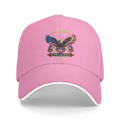 250 Years American 1776 2026 250th 4th July Independence Day Sun Baseball Cap