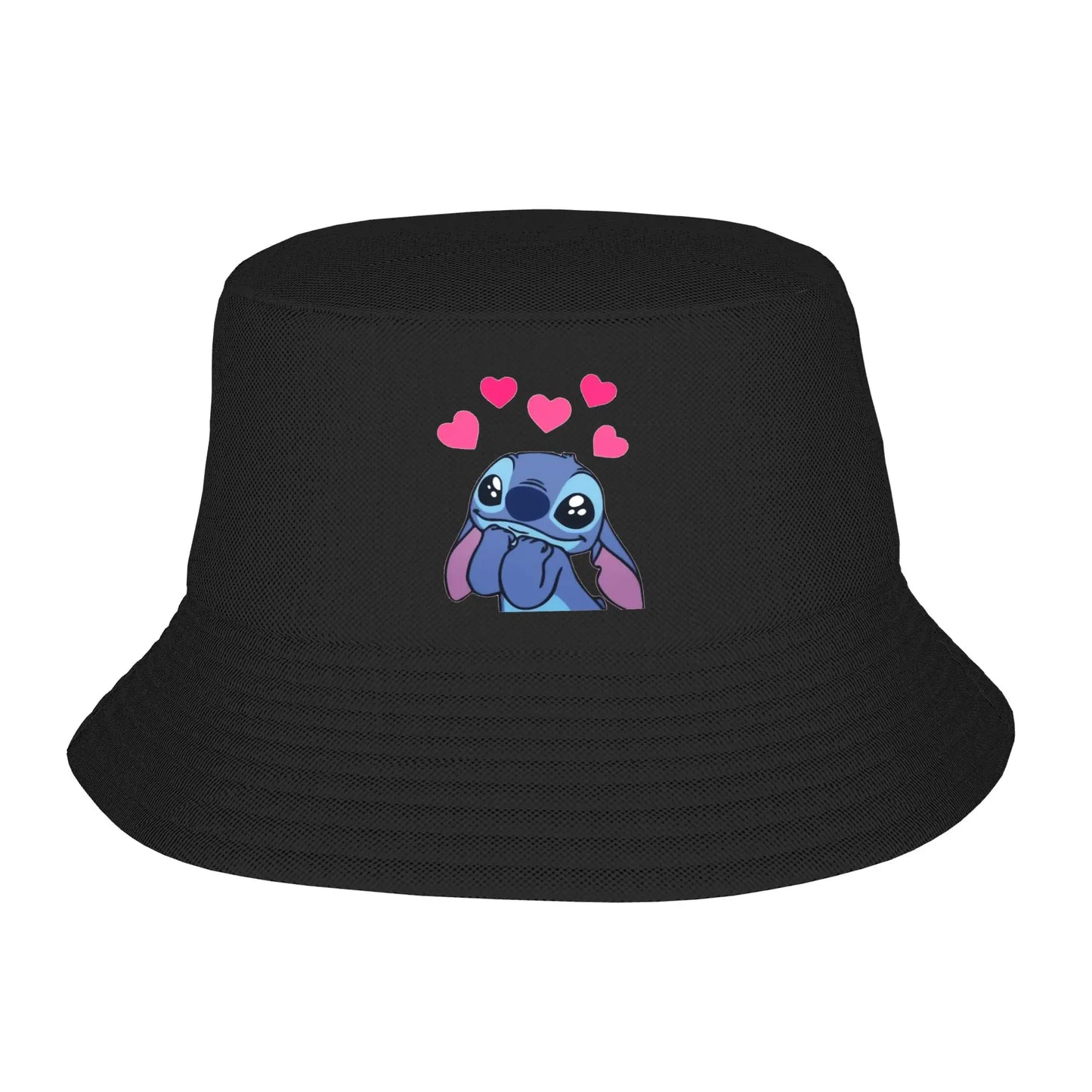 Women Men Bucket Hat Cartoon Lilo Stitch Summer Beach Getaway Headwear Outdoor