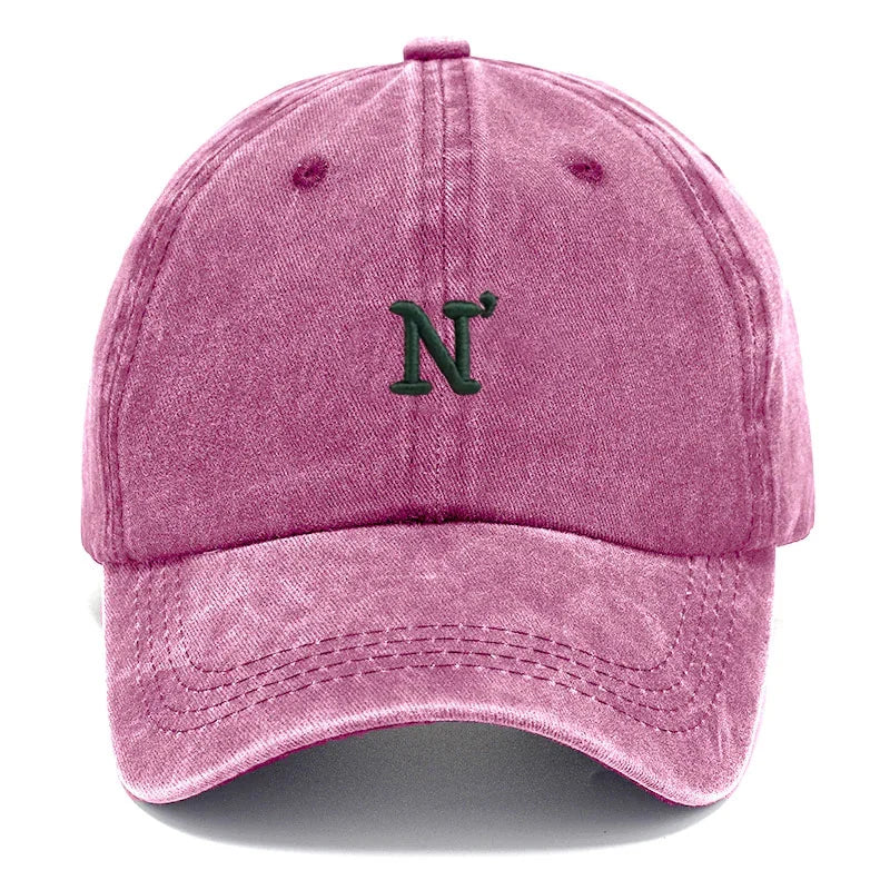 N Unisex Baseball Cap Distressed Fashion Dad Hat Casual Streetwear