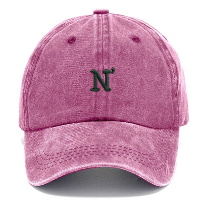 N Unisex Baseball Cap Distressed Fashion Dad Hat Casual Streetwear