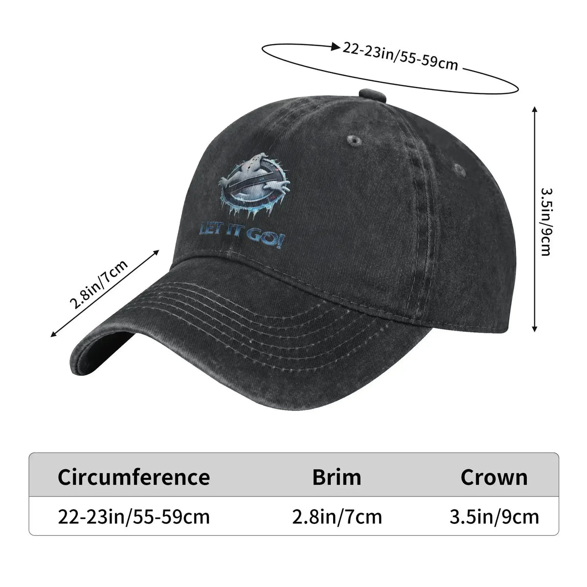 Ghostbuster Empire Print Hats Casual Distressed Denim Baseball Cap