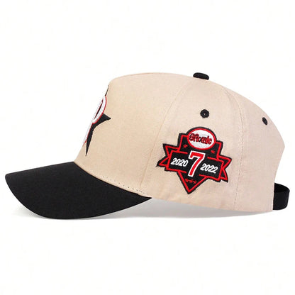 Unisex Five Pointed Star P Letter Embroidery Side 7 Baseball Caps
