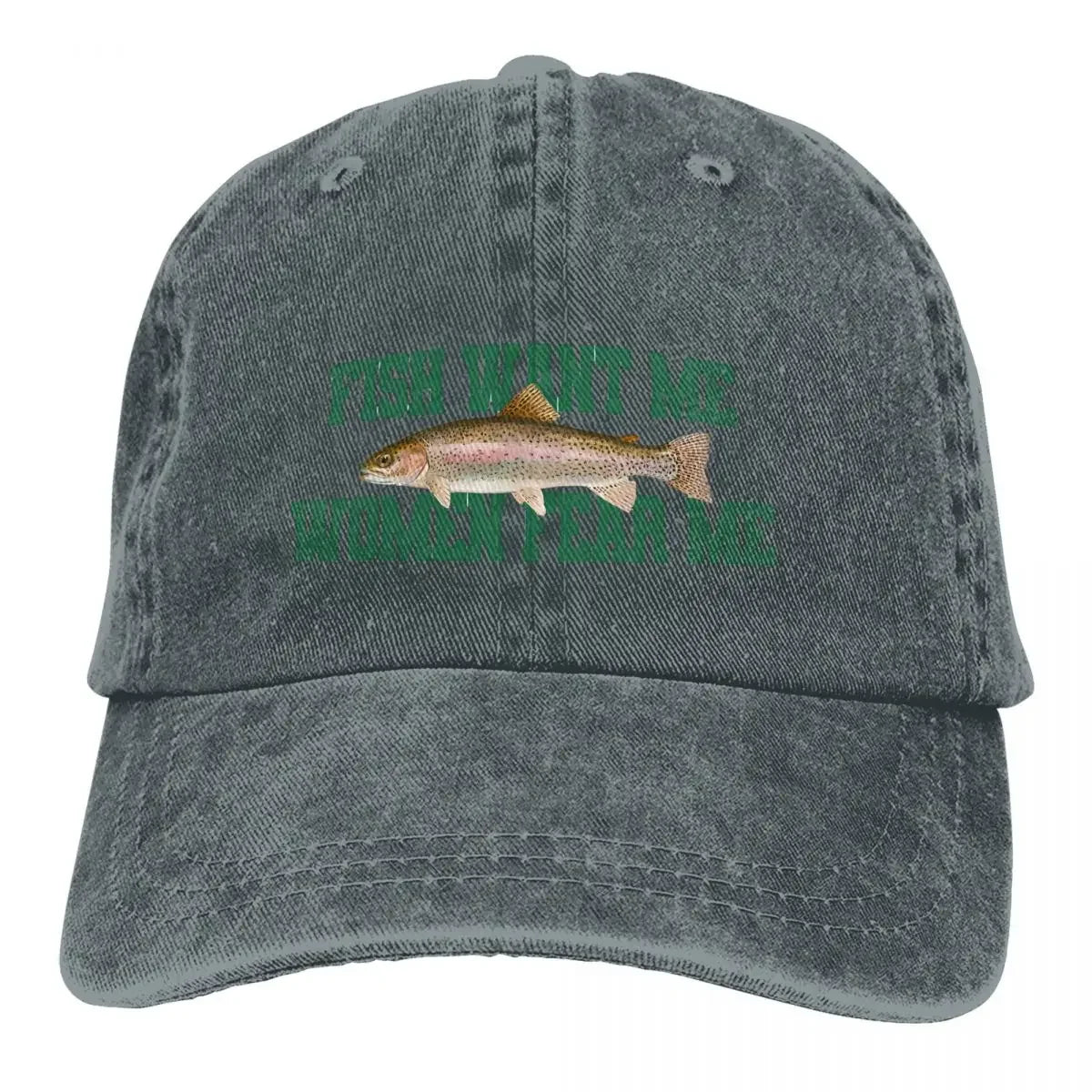 Pure Color Dad Hats Fish Want Me Women Fear Me Meme Classic Baseball Caps
