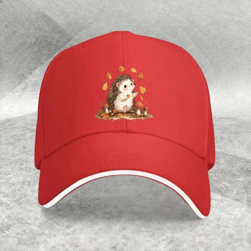 Autumn Hedgehog Mushroom Baseball Cap