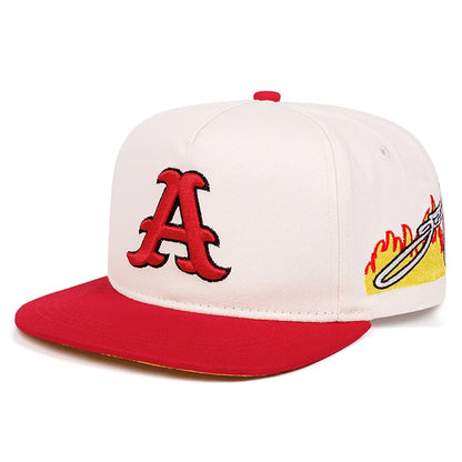 New Flat Edge Hat A Letter Embroidered Street Hip Hop Snapback Caps