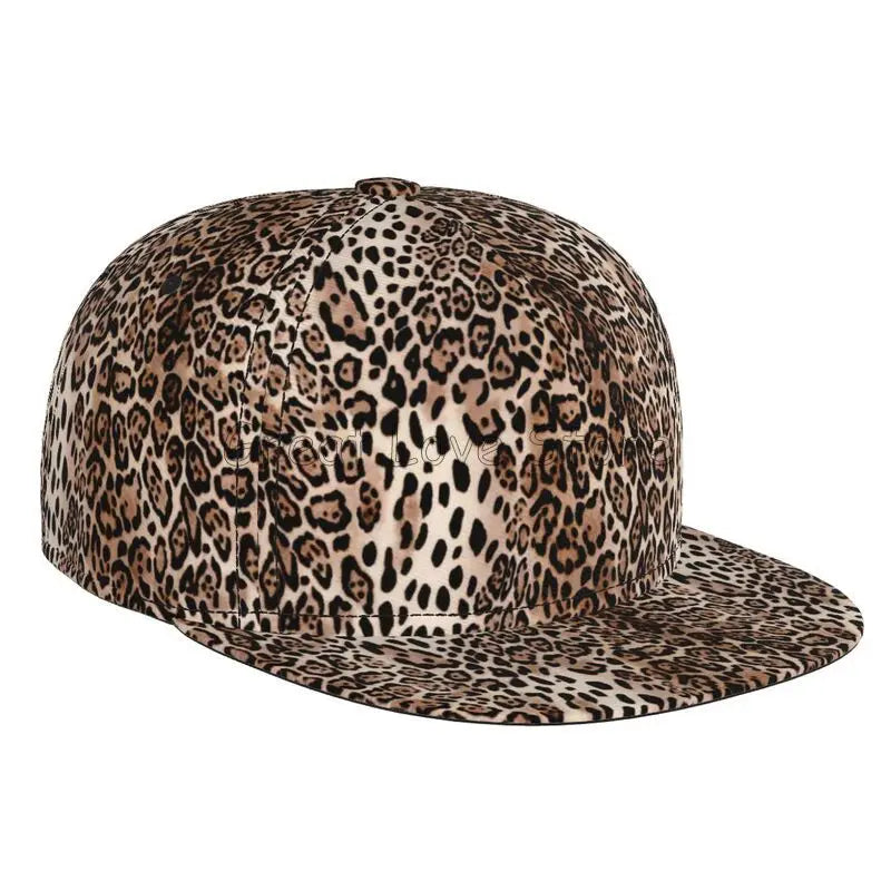 Leopard Print Snapback Cap Men Women