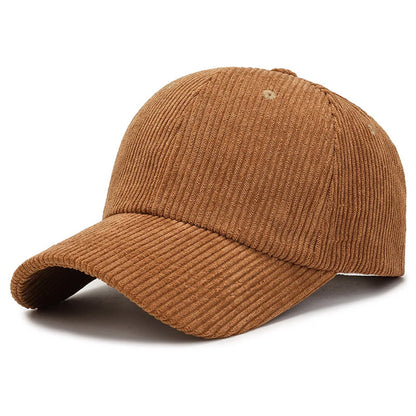 Fashion Suede Baseball Cap Men and Women Autumn and Winter Solid Retro Corduroy