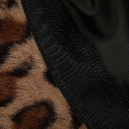 Versatile Korean Style Leopard Print Bucket Hat Winter Warm Hat For Girls