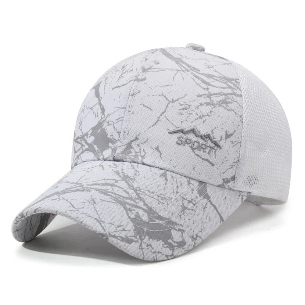 New Style Unisex Marble Print Mesh Baseball Cap