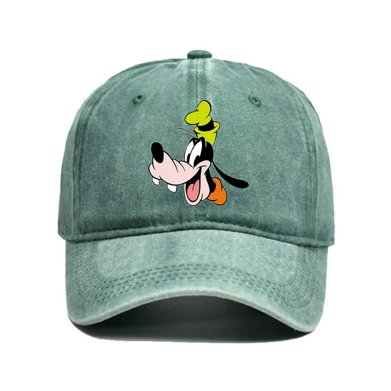 Unisex Vintage Washed Mickey Minnie Print Baseball Cap