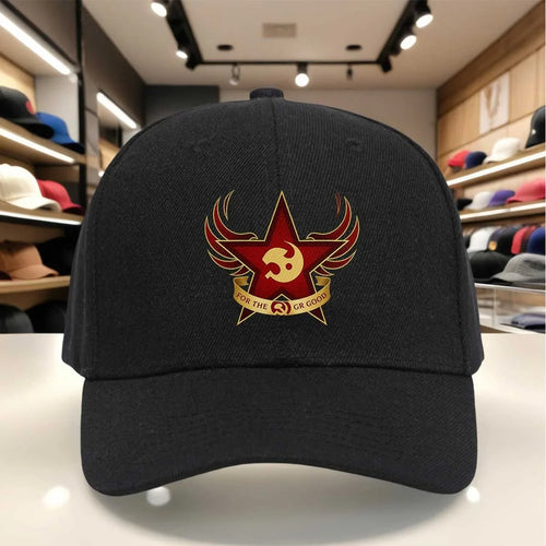 Red Star with Golden Hammer And Sickle Print Baseball Cap
