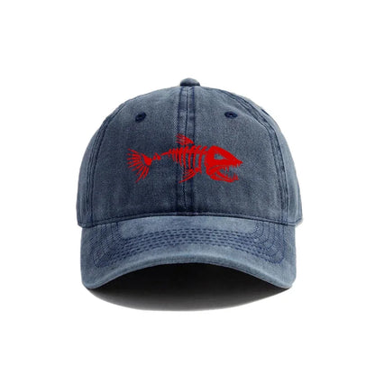 Fishbone Baseball Cap Fishing Skeleton Fish Bone Caps