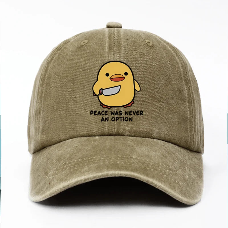 Yellow Duck Letter Printed Baseball Hat