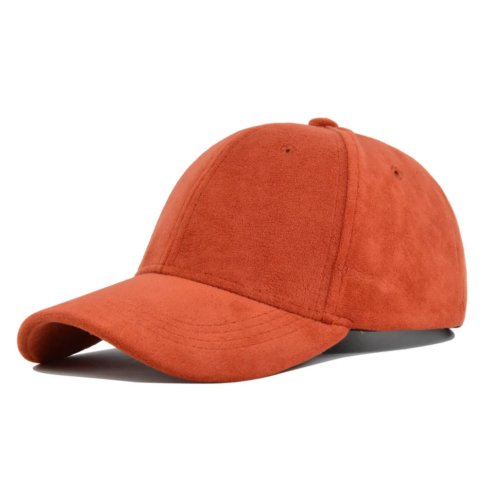 Fashion Suede Baseball Caps For Men Women Autumn Winter Solid Retro